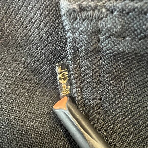 Vintage Levi’s Black 100% Polyester Pants 32x34 Made In USA Scoville Zipper - Picture 10 of 10